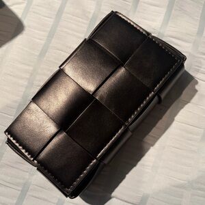 Black Woven Leather Clutch